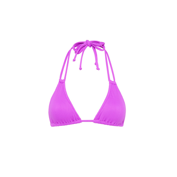 Halter Bralette Bikini Top - Electric Violet Ribbed –kulanikinisUK