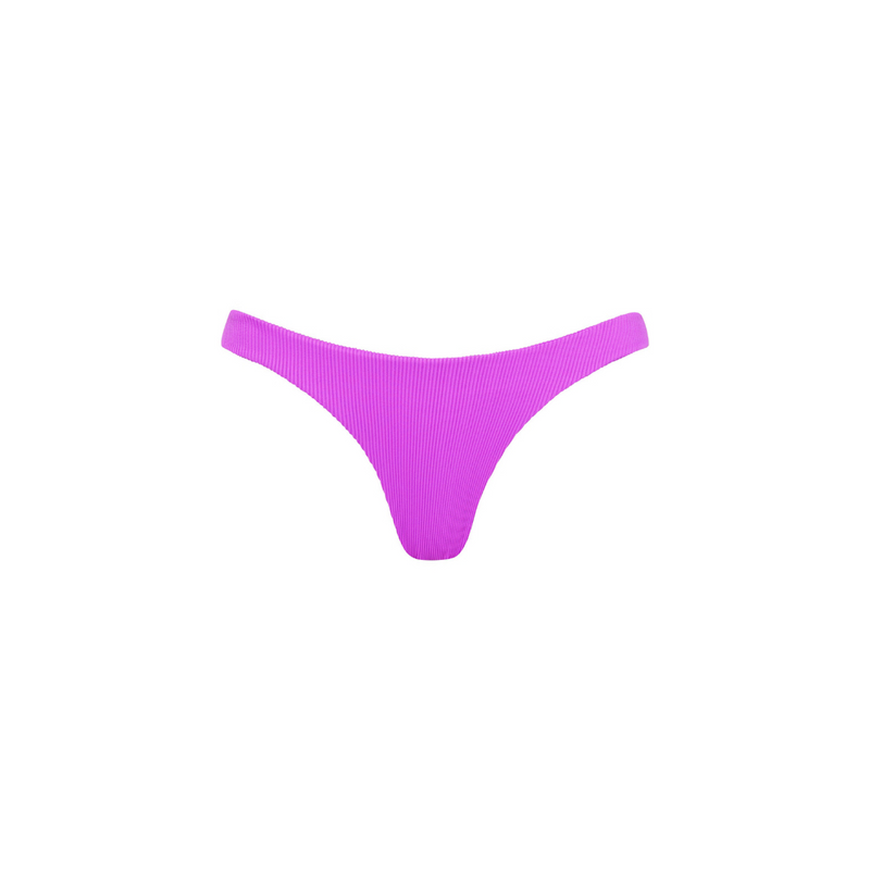 Minimal Cheeky Bikini Bottom - Electric Violet Ribbed